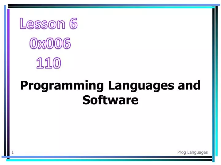 programming languages and software