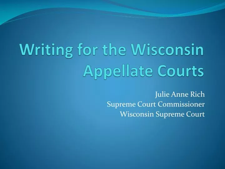 writing for the wisconsin appellate courts