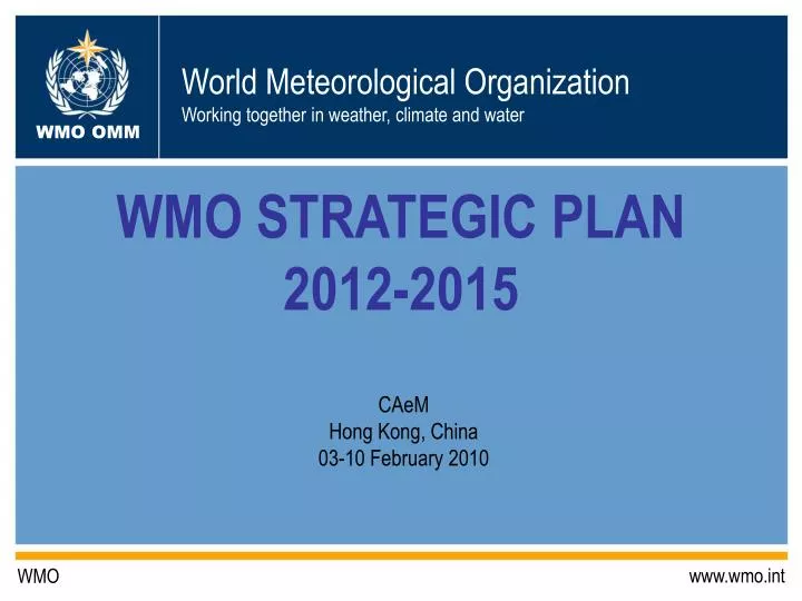 wmo strategic plan 2012 2015