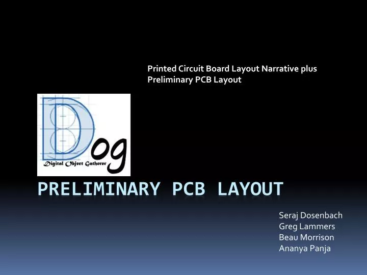 preliminary pcb layout