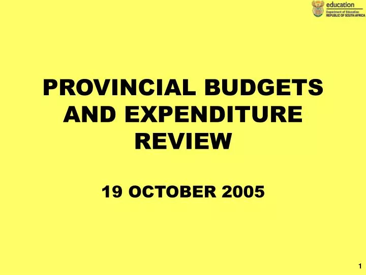 provincial budgets and expenditure review