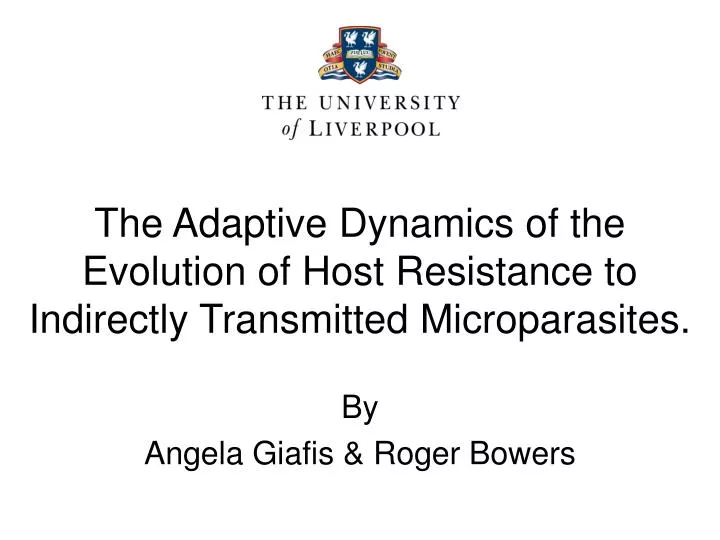 the adaptive dynamics of the evolution of host resistance to indirectly transmitted microparasites