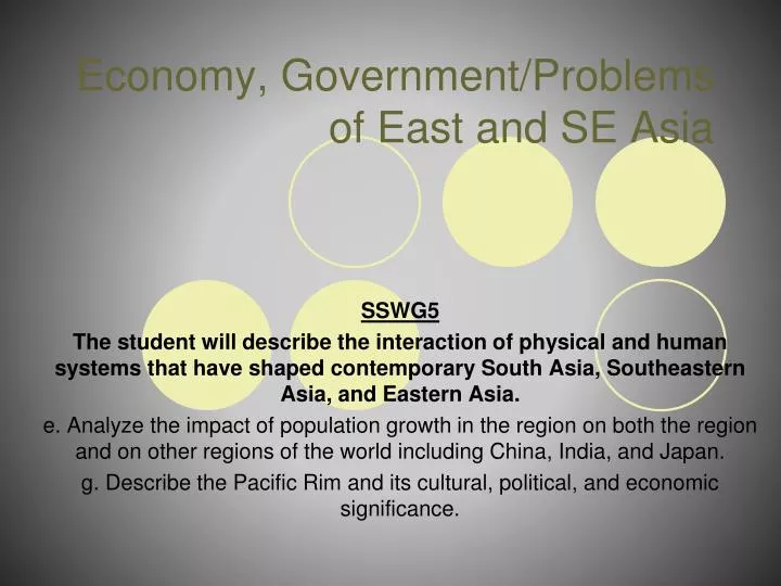 economy government problems of east and se asia