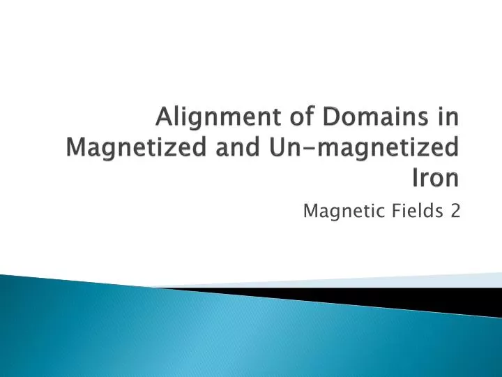alignment of domains in magnetized and un magnetized iron