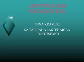 vastutus oma toetajate ees