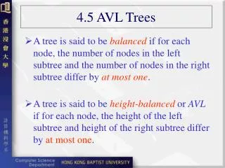 4.5 AVL Trees