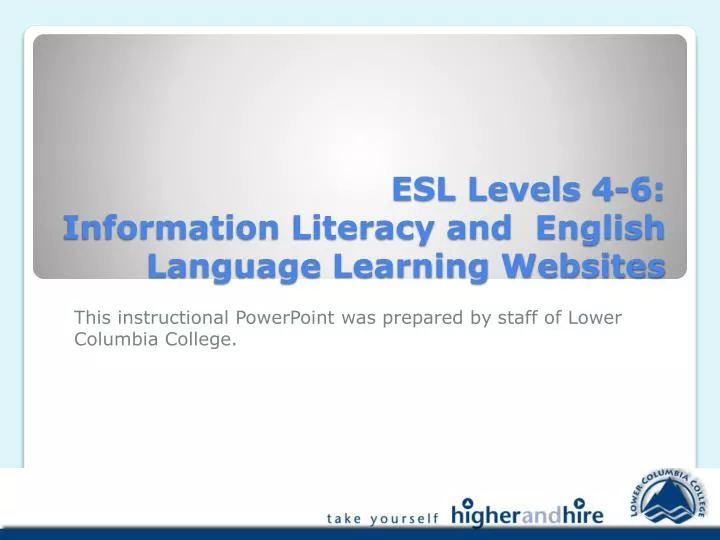 esl levels 4 6 information literacy and english language learning websites