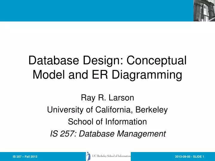 database design conceptual model and er diagramming