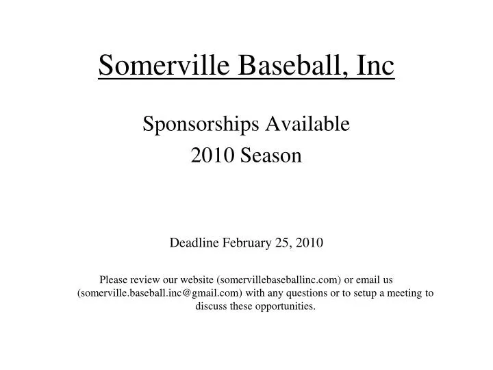 somerville baseball inc