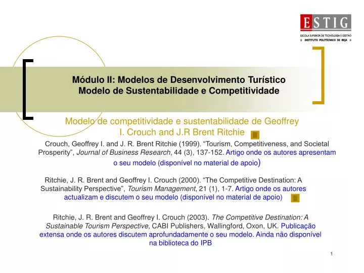 m dulo ii modelos de desenvolvimento tur stico modelo de sustentabilidade e competitividade