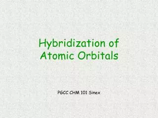 Hybridization of Atomic Orbitals