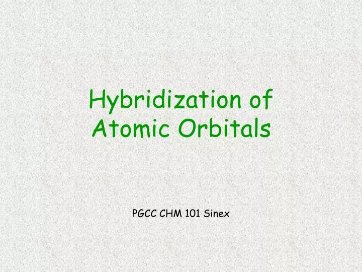 hybridization of atomic orbitals