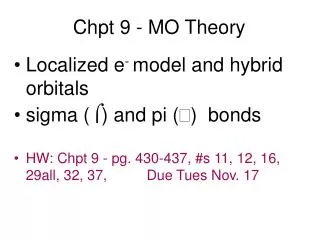 Chpt 9 - MO Theory