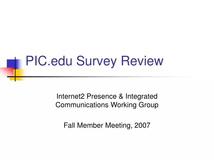 pic edu survey review