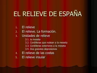 el relieve de espa a