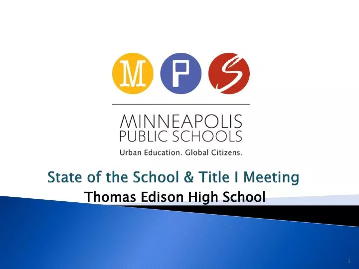 state of the school title i meeting