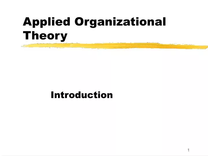 applied organizational theory