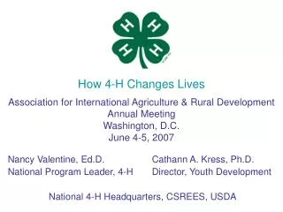 How 4-H Changes Lives