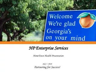 HP Enterprise Services HomeTown Health Presentation