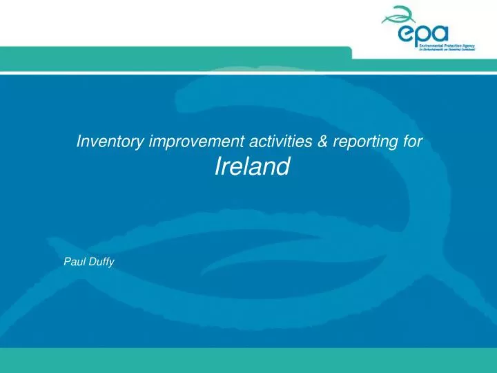 inventory improvement activities reporting for ireland
