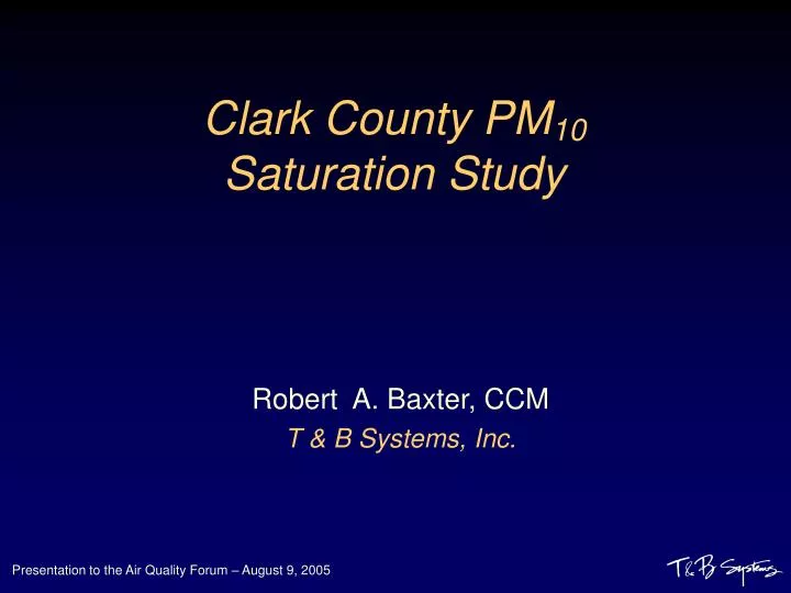 clark county pm 10 saturation study