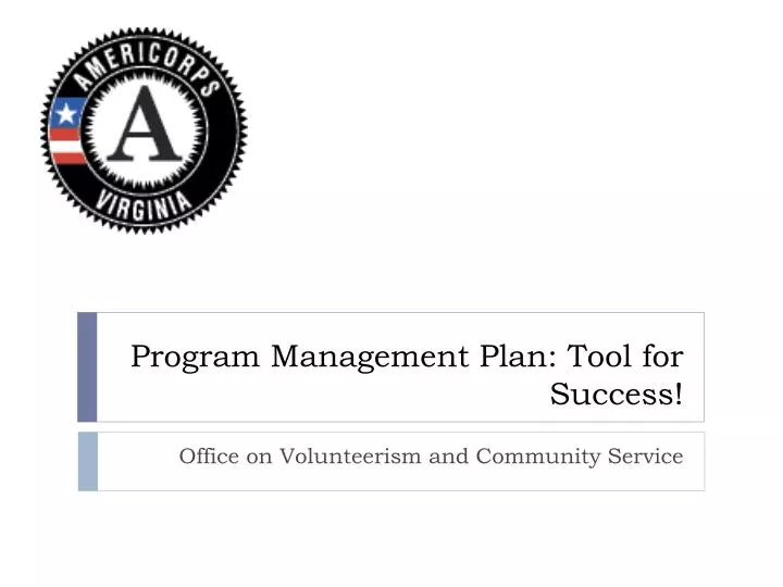 program management plan tool for success