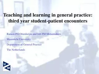 teaching and learning in general practice third year student patient encounters