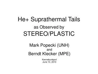 He+ Suprathermal Tails as Observed by STEREO/PLASTIC
