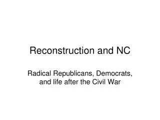 Reconstruction and NC