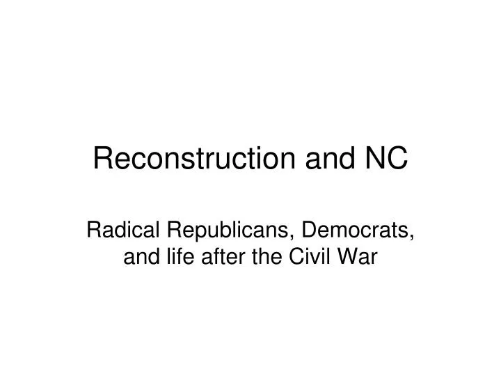 reconstruction and nc