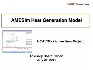 AMESim Heat Generation Model