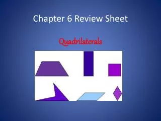 Chapter 6 Review Sheet