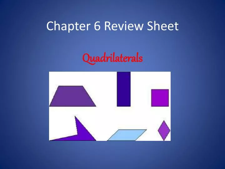 chapter 6 review sheet