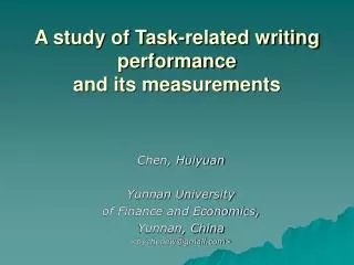 A study of Task-related writing performance and its measurements