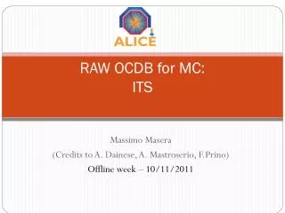 RAW OCDB for MC: ITS