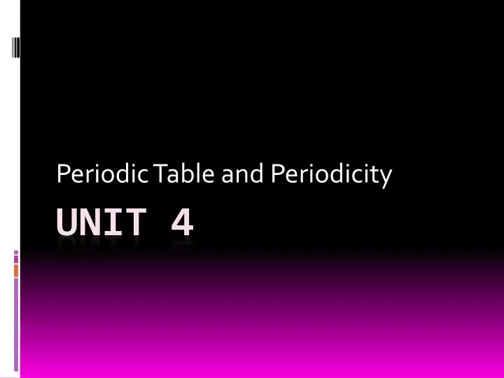 periodic table and periodicity