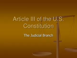 Article III of the U.S. Constitution