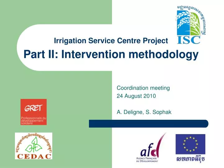 irrigation service centre project part ii intervention methodology