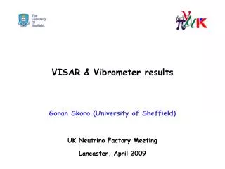 VISAR &amp; Vibrometer results