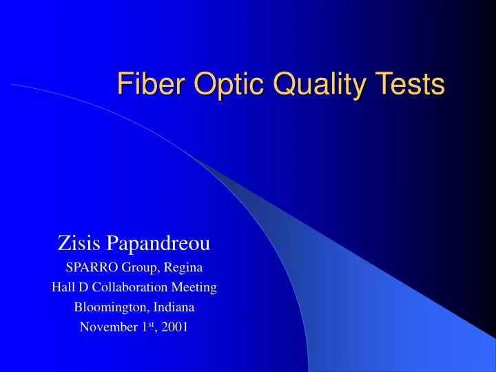 fiber optic quality tests