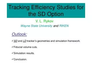 Tracking Efficiency Studies for the SD Option