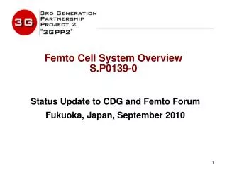 Femto Cell System Overview S.P0139-0