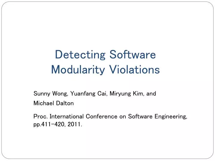 detecting software modularity violations