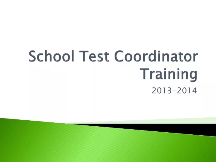 school test coordinator training