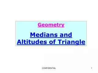 Geometry Medians and Altitudes of Triangle