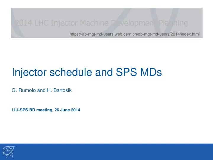 injector schedule and sps mds