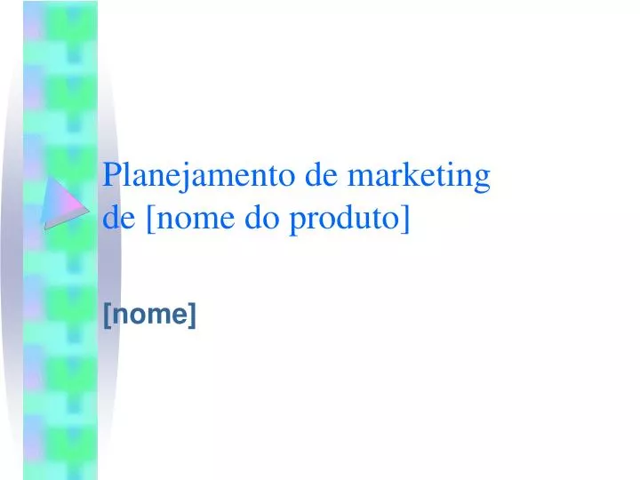 planejamento de marketing de nome do produto