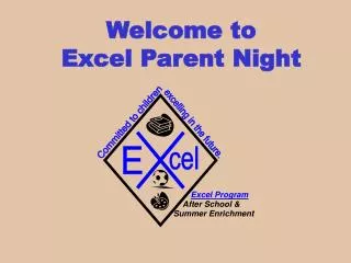 Welcome to Excel Parent Night