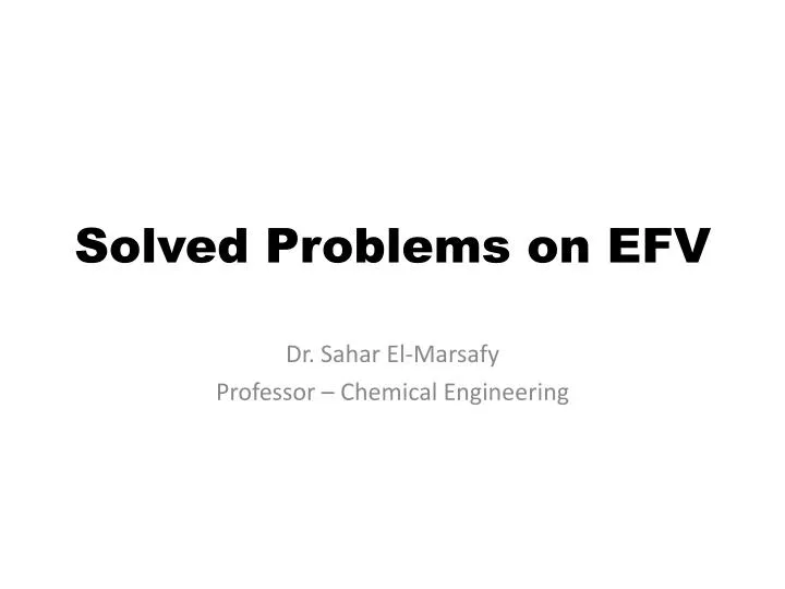 solved problems on efv
