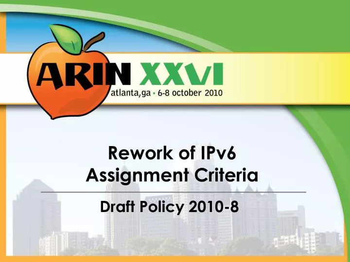 rework of ipv6 assignment criteria